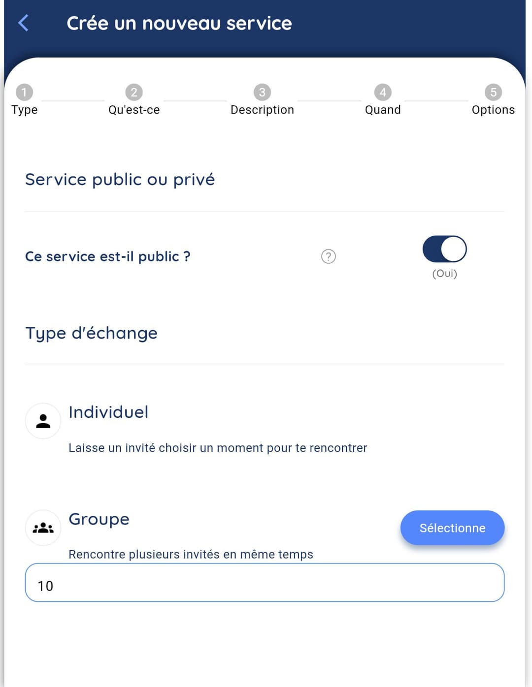 Type d'Échange